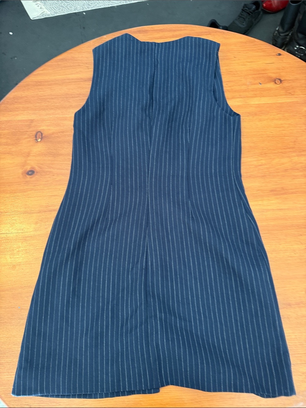 Abercrombie & Fitch Navy Pinstripe Sleeveless Mini Dress - Picture 2 of 2